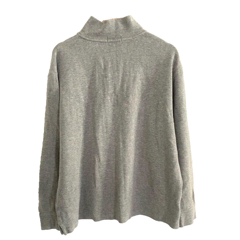POLO RALPH LAUREN GREY HEATHER PONY HALF ZIP SWEATER FLEECE SWEATSHIRT XL - Picture 2 of 6
